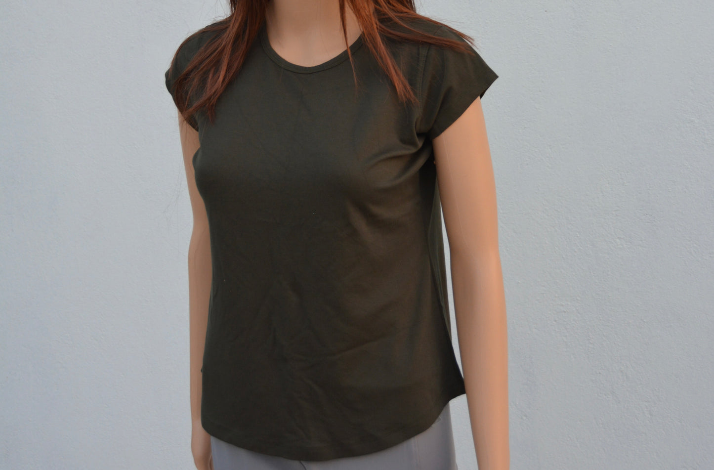 Women's Tencil T-Shirt -Green- Rayon Nylon Spandex Fabric - Soft Feel