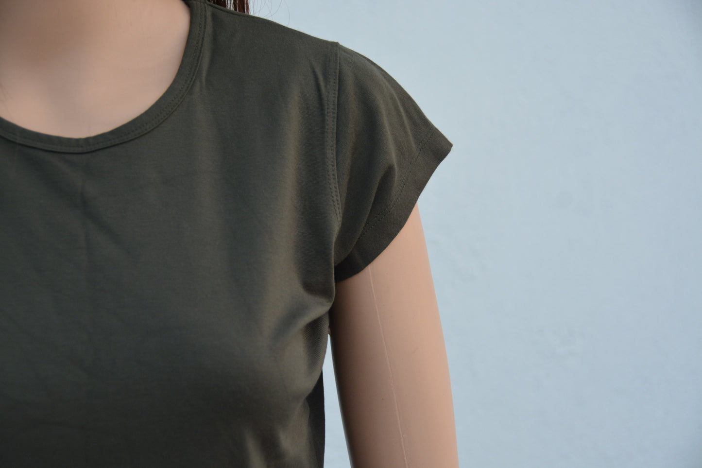 Women's Tencil T-Shirt -Green- Rayon Nylon Spandex Fabric - Soft Feel