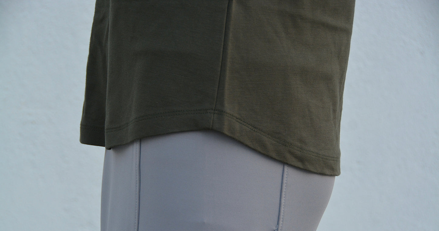 Women's Tencil T-Shirt -Green- Rayon Nylon Spandex Fabric - Soft Feel
