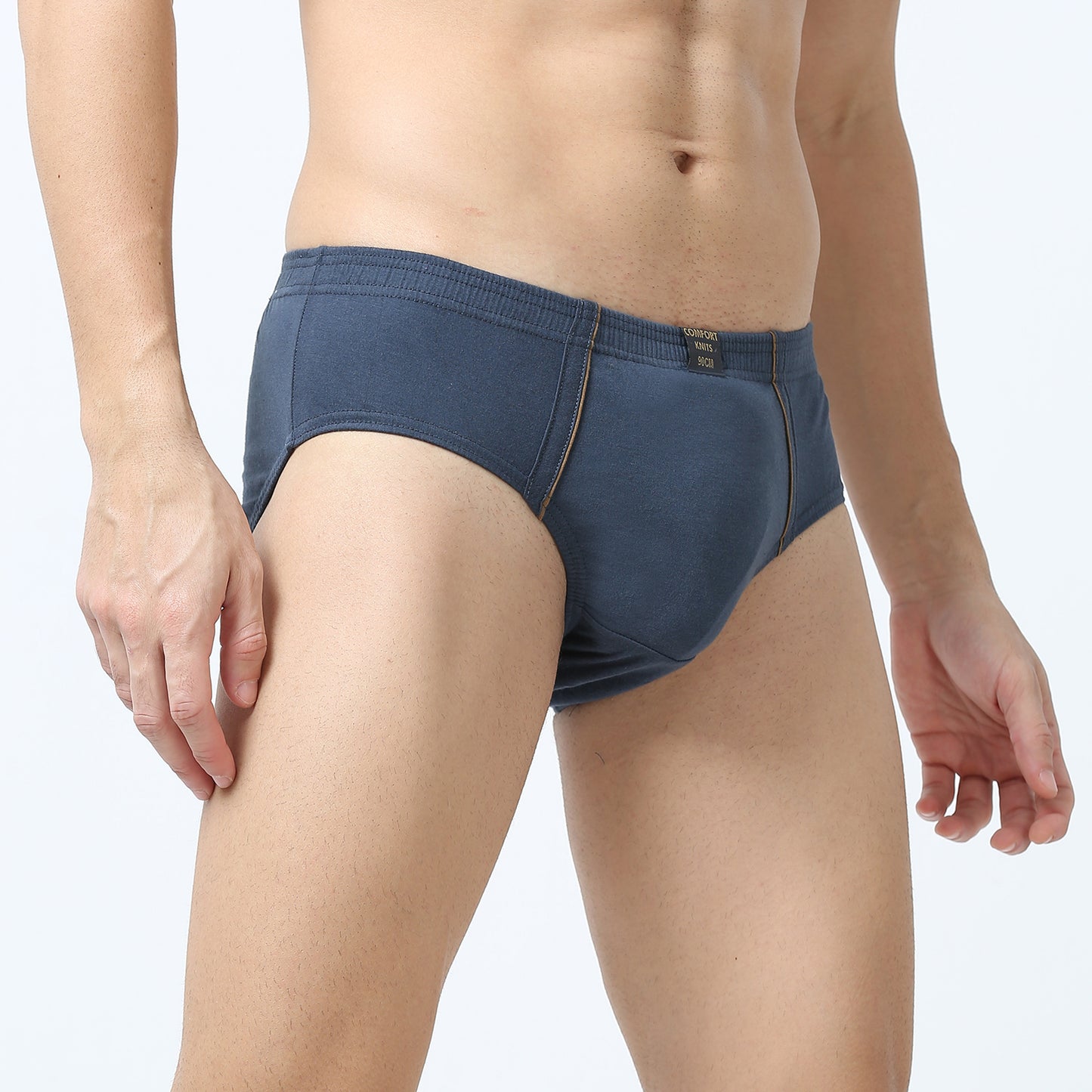 Men's Brief -100% Premium Cotton - Inner Elastic - Lycra waist Band-Pack of 2