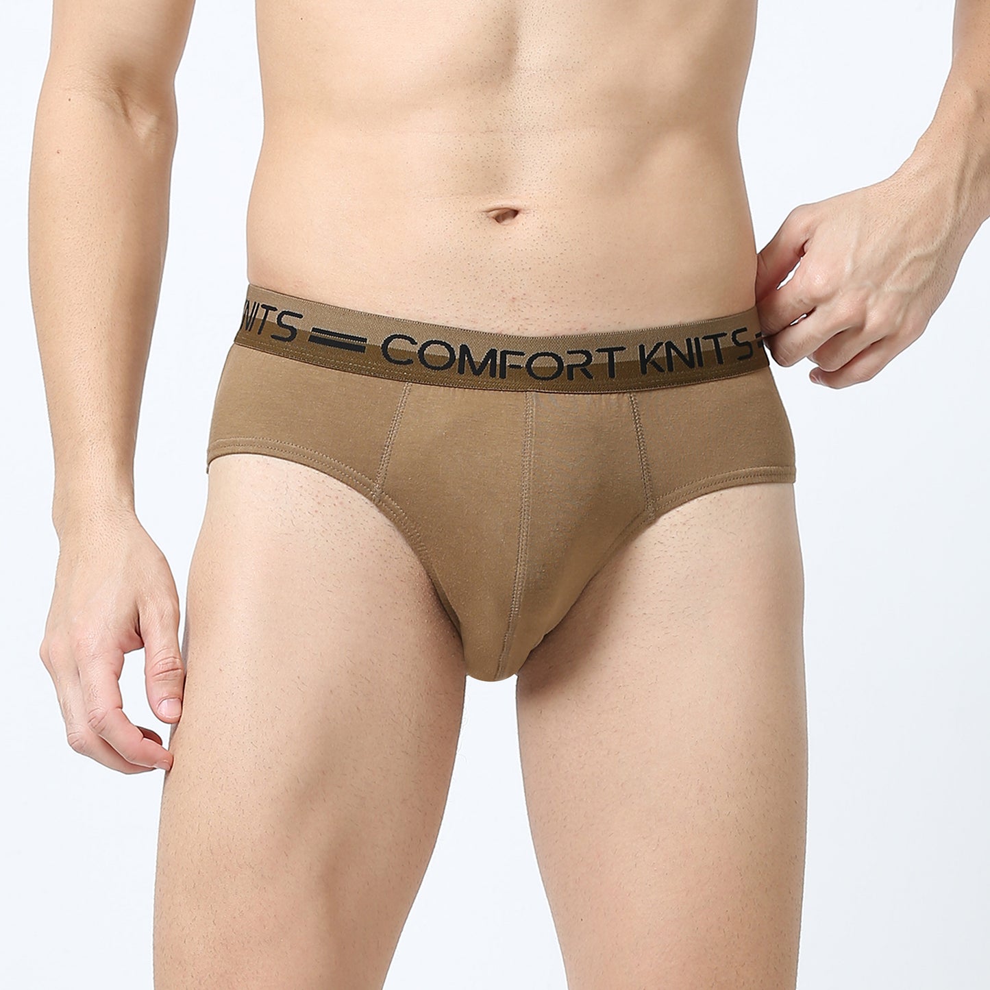 Men's Brief -100% Premium Cotton - Outer Elastic - Lycra waist Band-Pack of 2