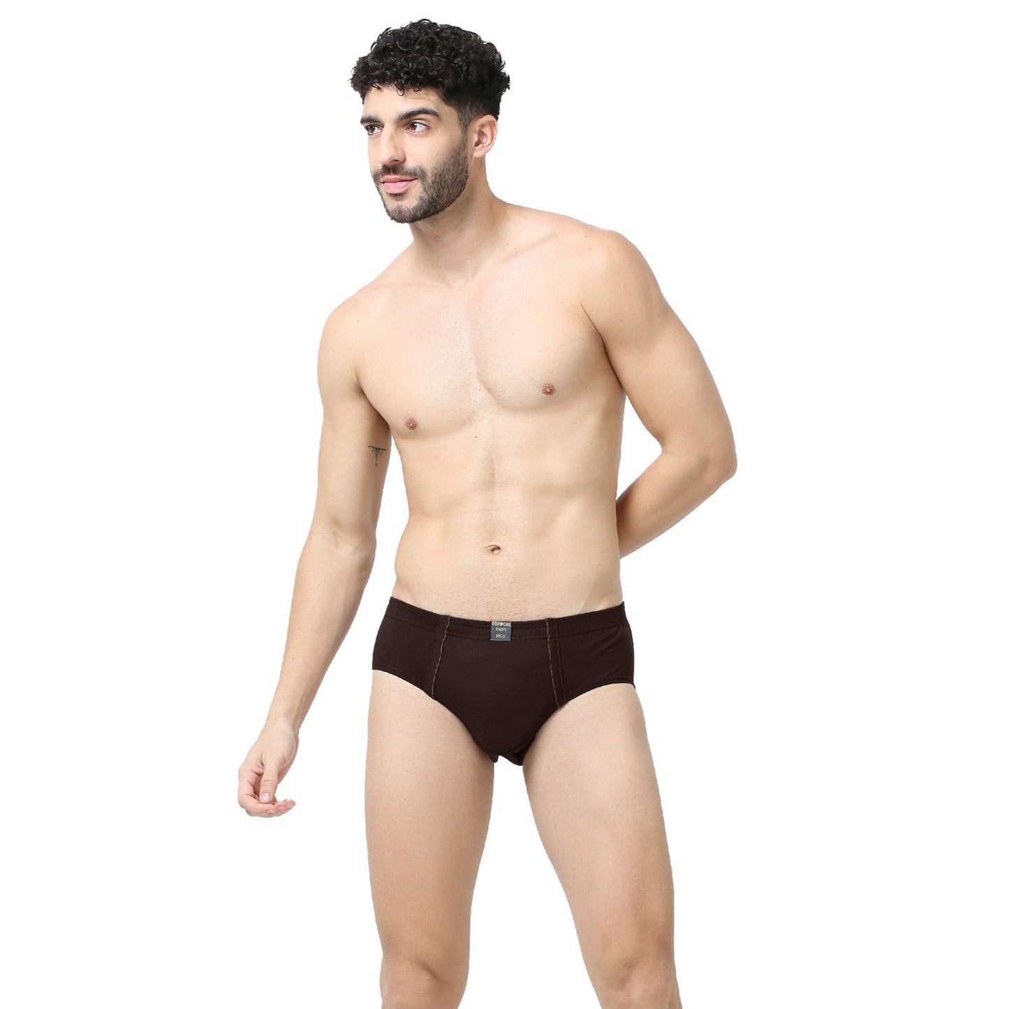 Men's Brief -100% Premium Cotton - Inner Elastic - Lycra waist Band-Pack of 2