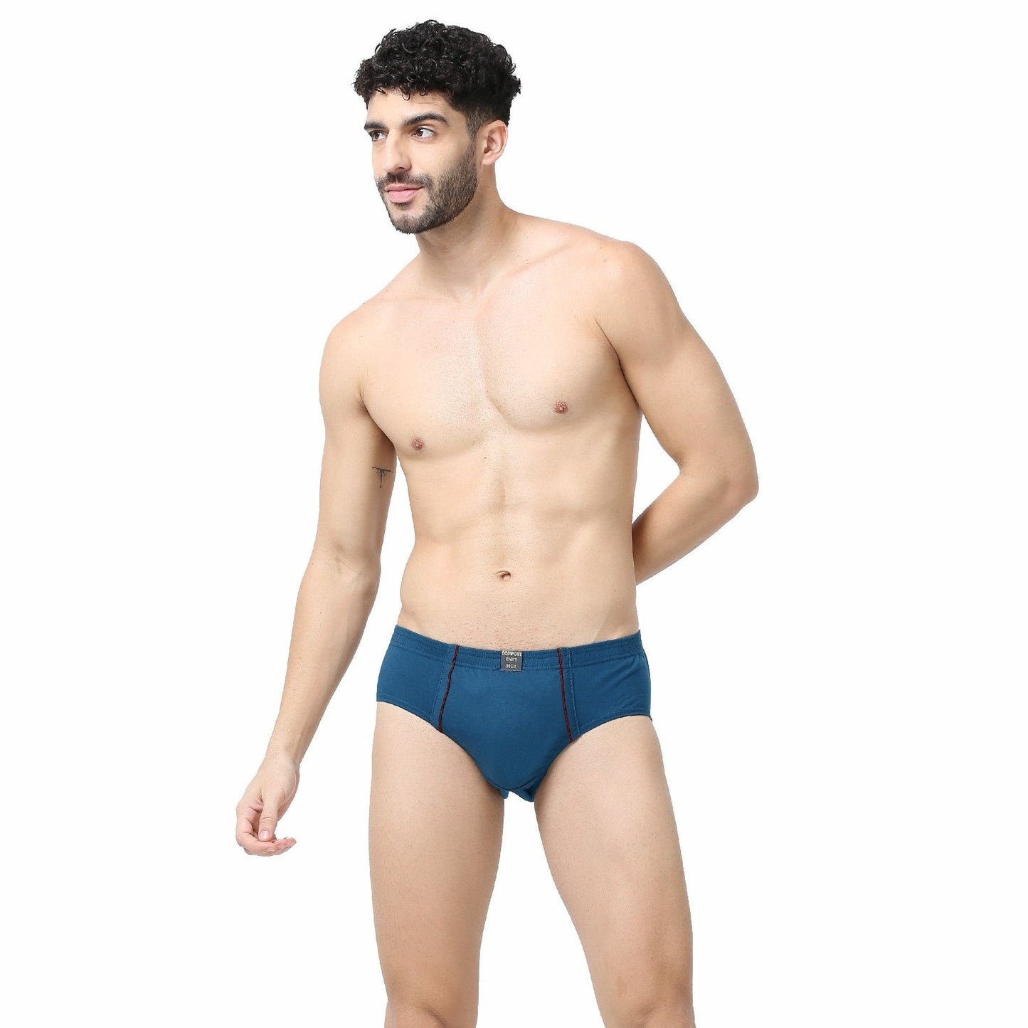 Men's Brief -100% Premium Cotton - Inner Elastic - Lycra waist Band-Pack of 2