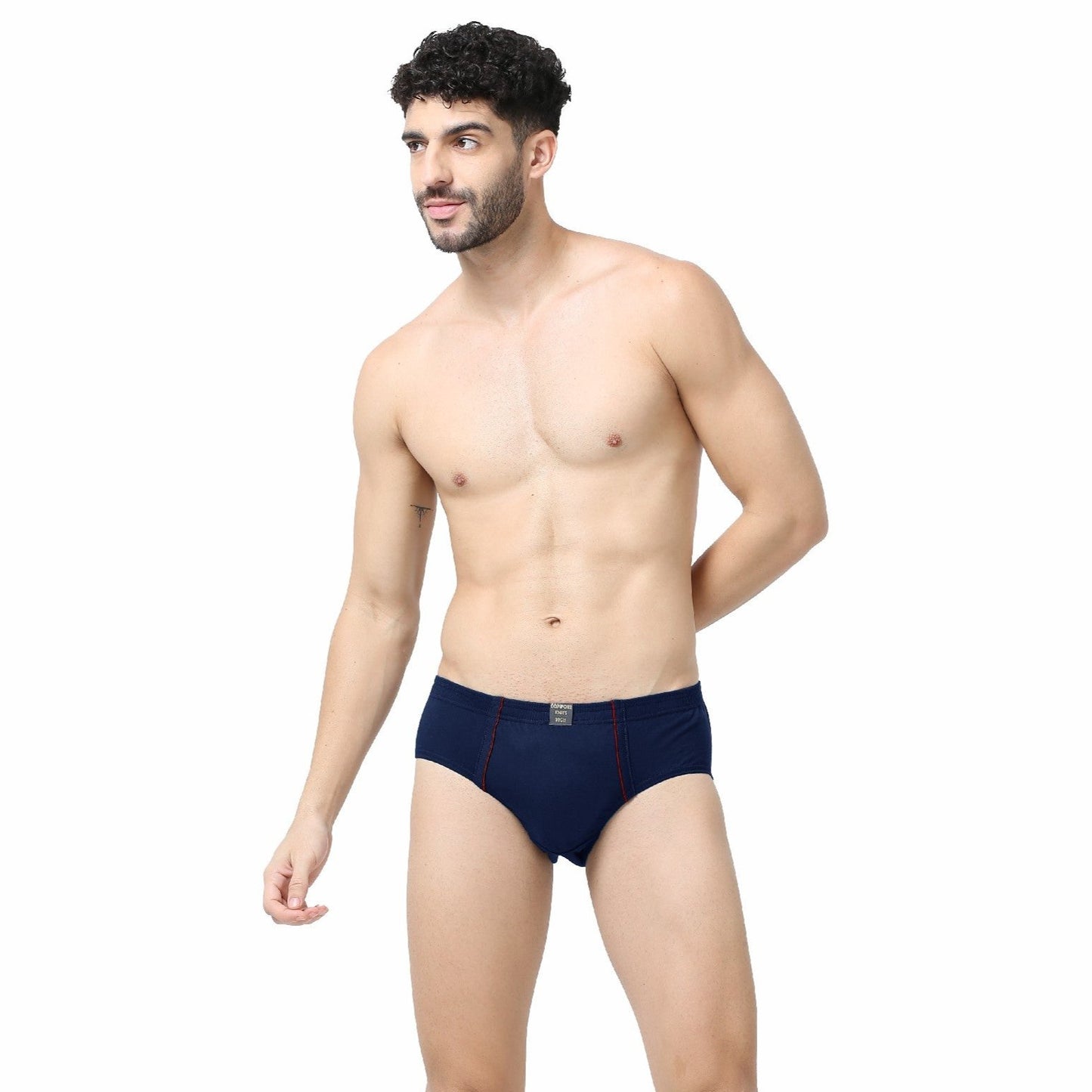 Men's Brief -100% Premium Cotton - Inner Elastic - Lycra waist Band-Pack of 2