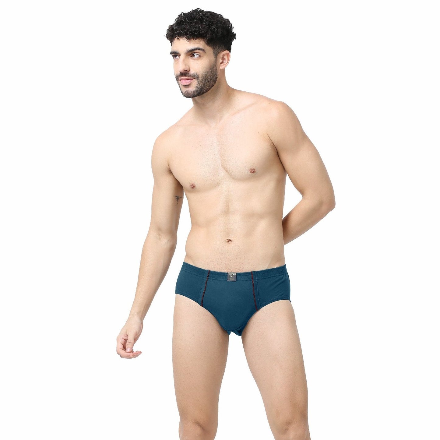 Men's Brief -100% Premium Cotton - Inner Elastic - Lycra waist Band-Pack of 2